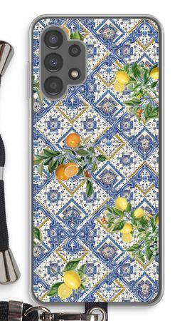Blue tiles, lemons and oranges - small