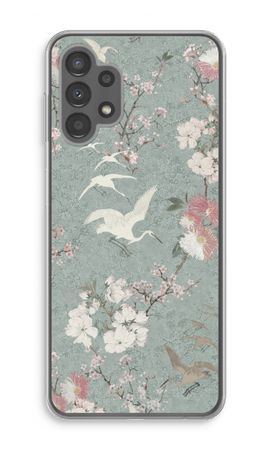 Japanese crane birds blossom