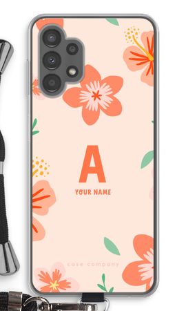 Tropical Pink Flowers Monogram