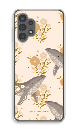 Floral Whales, Samsung Galaxy A13 4G pehmeä kotelo