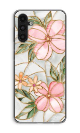 Orange stained glass flower