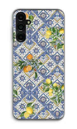 Blue tiles, lemons and oranges - small