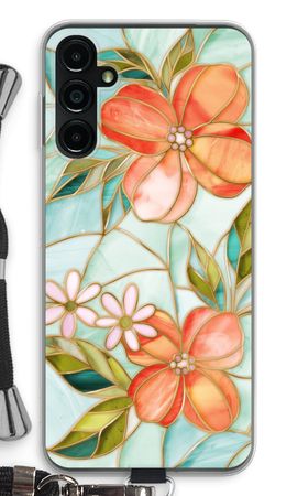 Orange stained glass flower