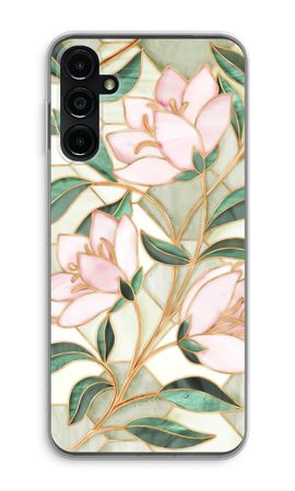 Orange stained glass flower