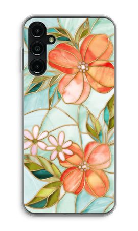 Orange stained glass flower