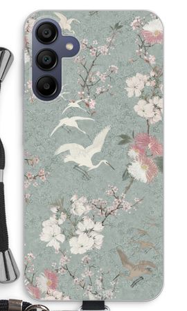 Japanese crane birds blossom