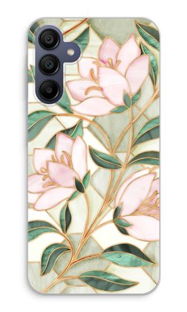 Orange stained glass flower