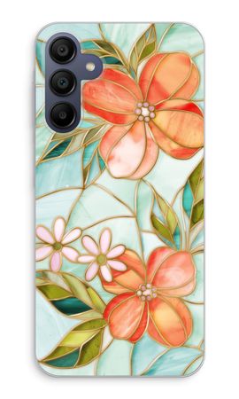 Orange stained glass flower