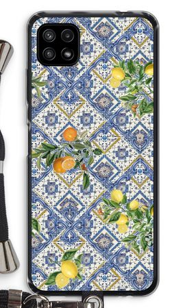 Blue tiles, lemons and oranges - small