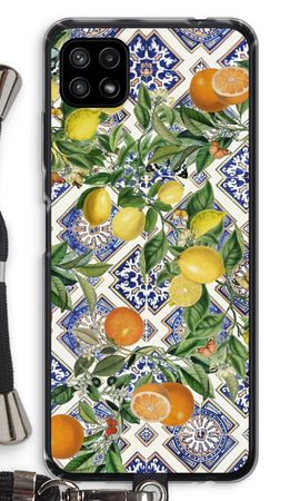 Blue tiles, lemons and oranges