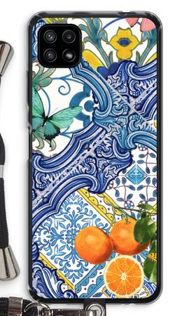 Blue tiles and oranges