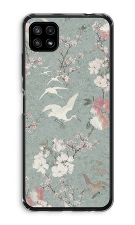 Japanese crane birds blossom