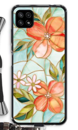 Orange stained glass flower