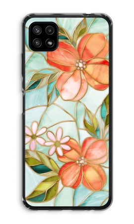 Orange stained glass flower