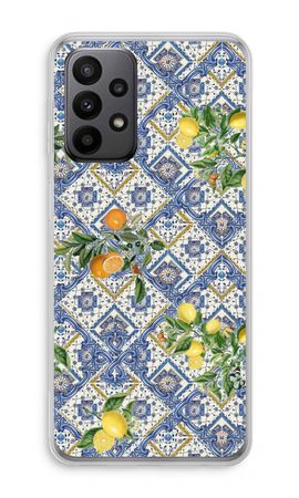 Blue tiles, lemons and oranges - small
