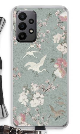 Japanese crane birds blossom