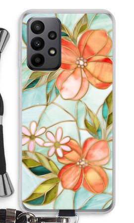 Orange stained glass flower