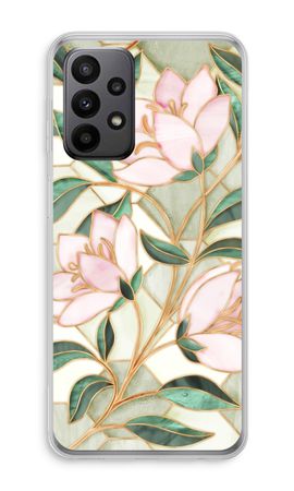 Orange stained glass flower