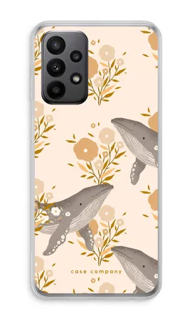Floral Whales, Samsung Galaxy A23 pehmeä kotelo