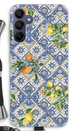 Blue tiles, lemons and oranges - small