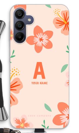 Tropical Pink Flowers Monogram