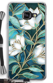 Blue stained glass flowers