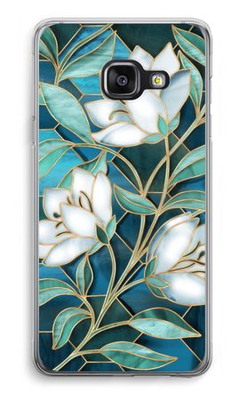 Blue stained glass flowers