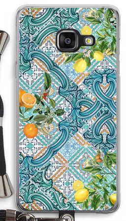 Blue tiles, lemons and oranges