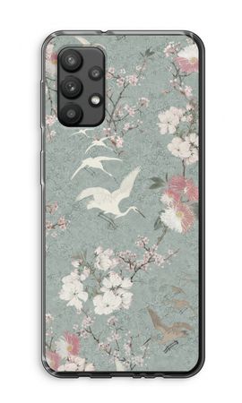 Japanese crane birds blossom