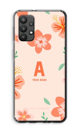 Tropical Pink Flowers Monogram