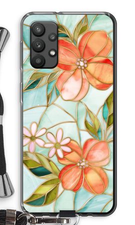 Orange stained glass flower