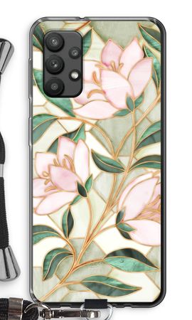 Orange stained glass flower