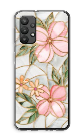 Orange stained glass flower