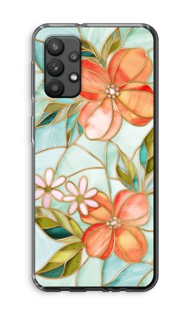 Orange stained glass flower