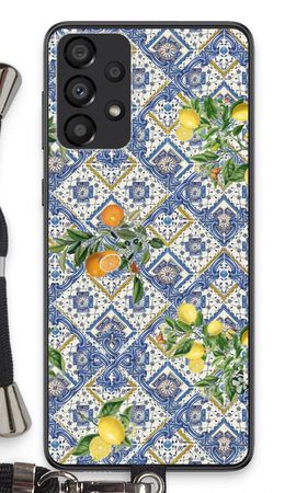 Blue tiles, lemons and oranges - small