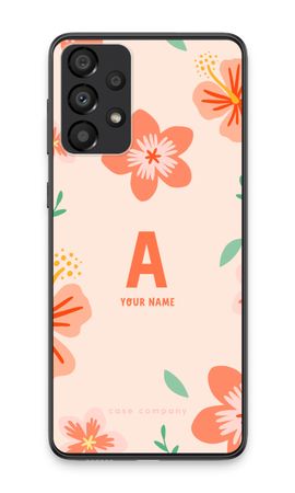 Tropical Pink Flowers Monogram