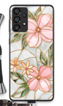 Orange stained glass flower