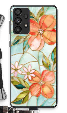 Orange stained glass flower