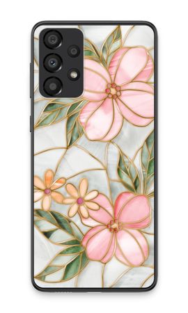 Fleur en vitrail orange