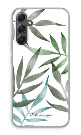 Tropical watercolor leaves