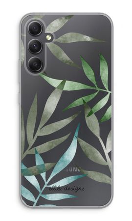 Tropical watercolor leaves