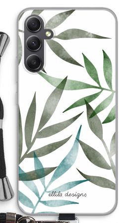 Tropical watercolor leaves