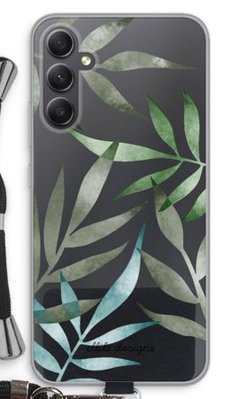 Tropical watercolor leaves