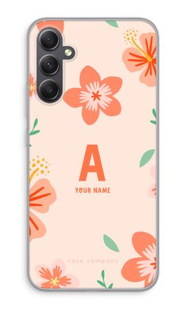 Tropical Pink Flowers Monogram