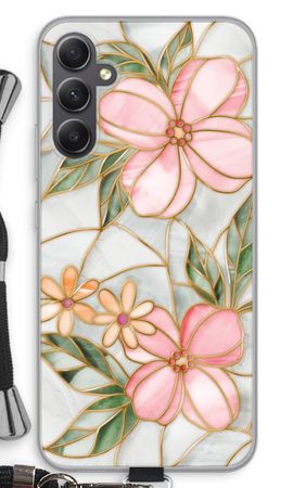 Orange stained glass flower