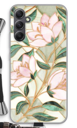 Orange stained glass flower