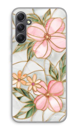 Orange stained glass flower