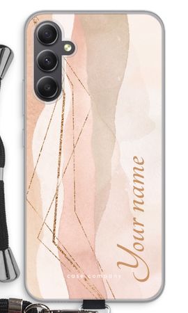 Gold Lines Namecase - Blush