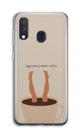 Aggressively drinks coffee