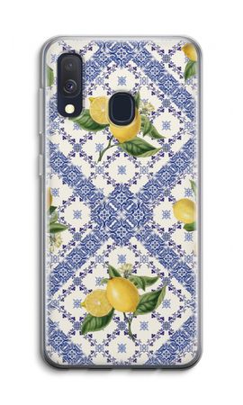 Blaue Fliesen und Zitronen